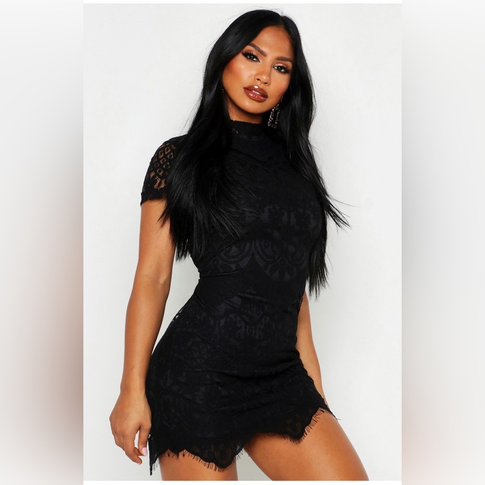 Boohoo BOUTIQUE EYELASH LACE BODYCON DRESS